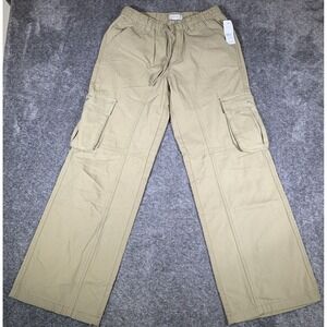 Pacsun Pants Women's SML Cargo Canvas Pull-On Drawstring Wide Leg Beige NEW!